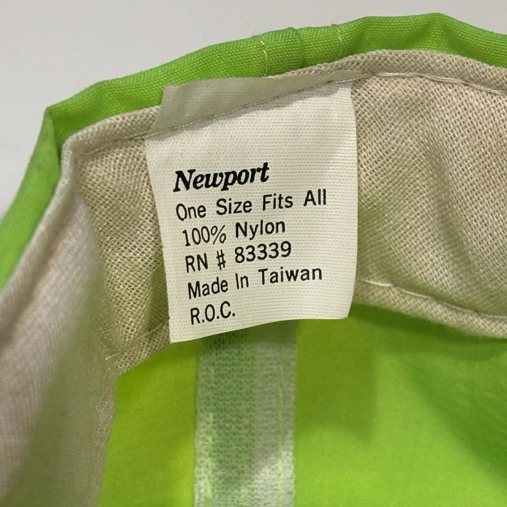 Vintage Newport Cigarette Logo Neon Green Nylon Snapback Cap Hat‎ 90s Promo